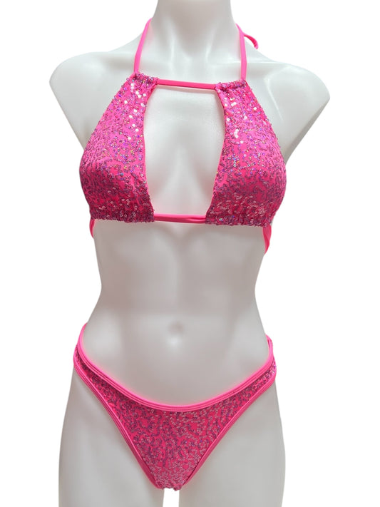 BLADE TRIANGLE-PINK SEQUIN
