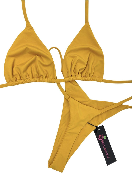 HARVEST V THONG BOTTOM - BUTTERSCOTCH - Berry Beachy Swimwear