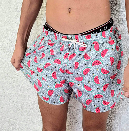 RETRO MELON MEN TRUNKS 5.5" & 7.5" STRETCH - Berry Beachy Swimwear
